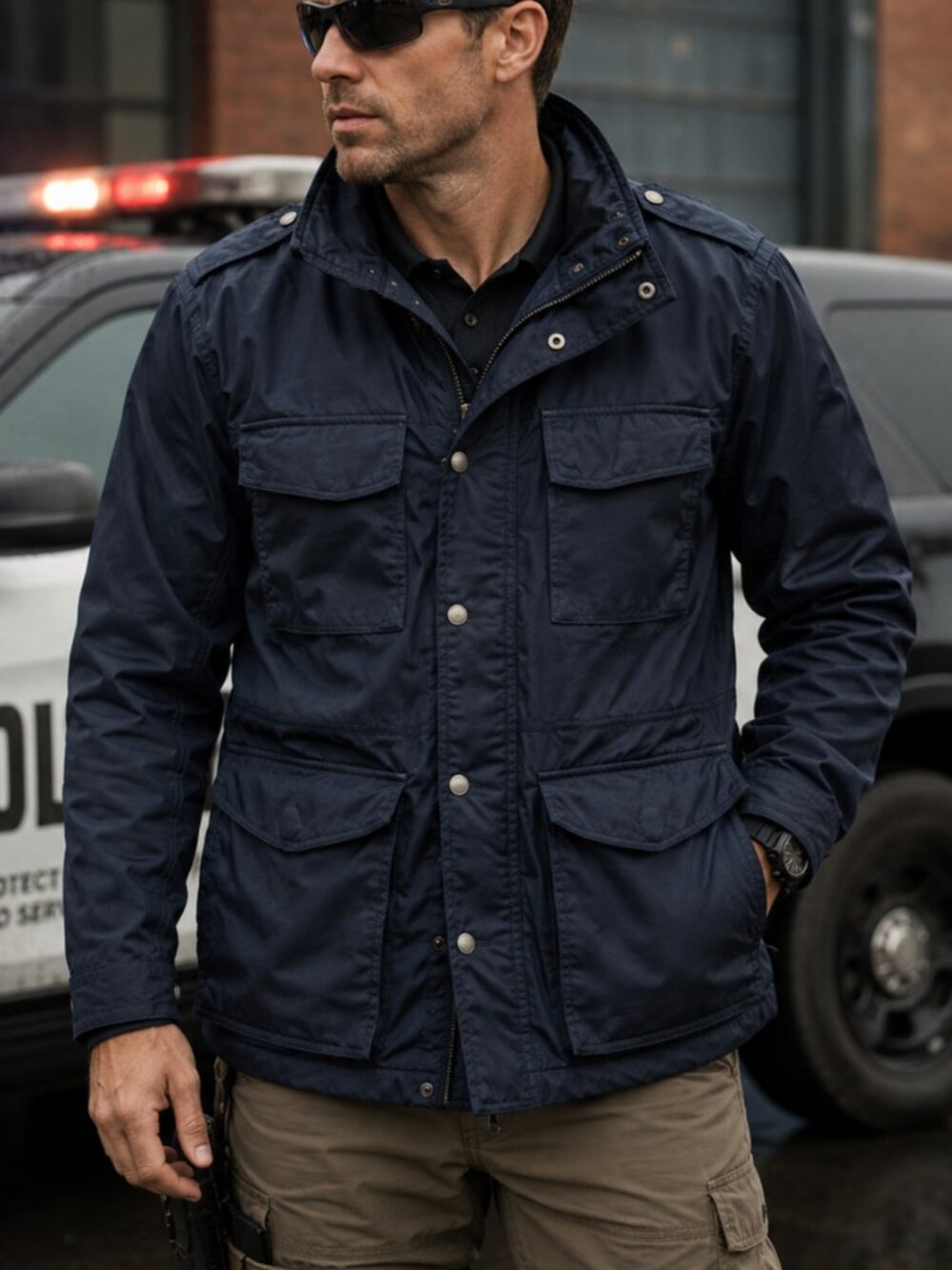 Men's Navy Field Jacket - Unbranded